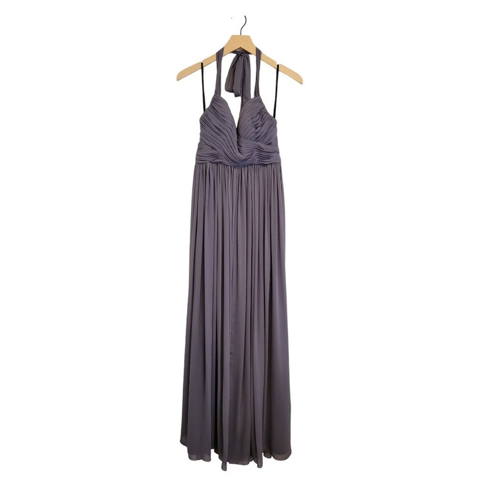 Watters Bridesmaids Mulberry A-Line Halter Floor Length Gown Maxi Dress 6